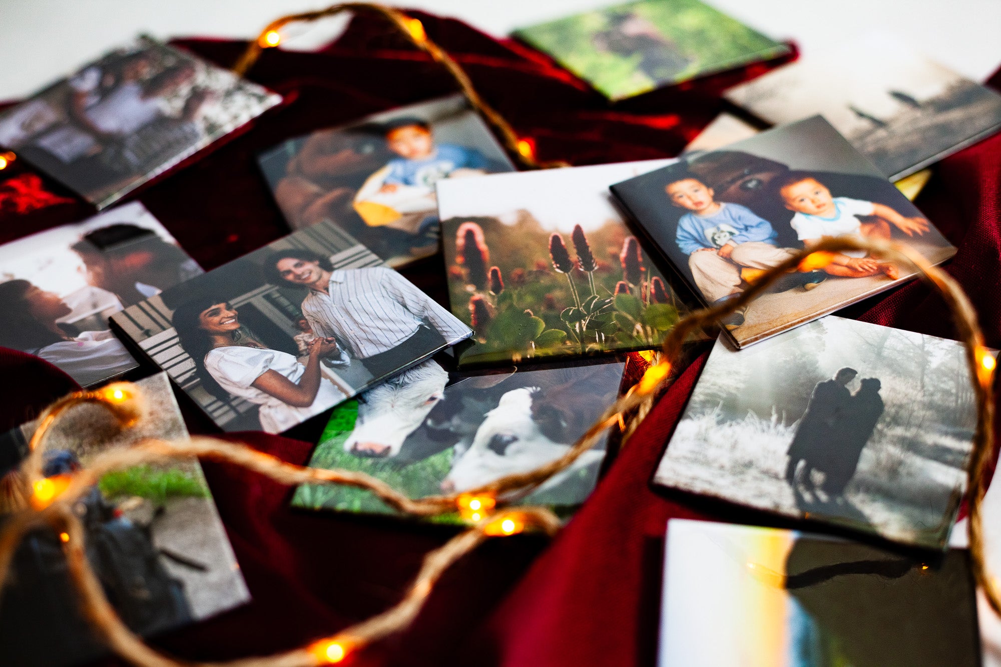 notjustmagnets. – fotomagneten, kerst flatlay met velvet en bokeh, verschillende aantallen