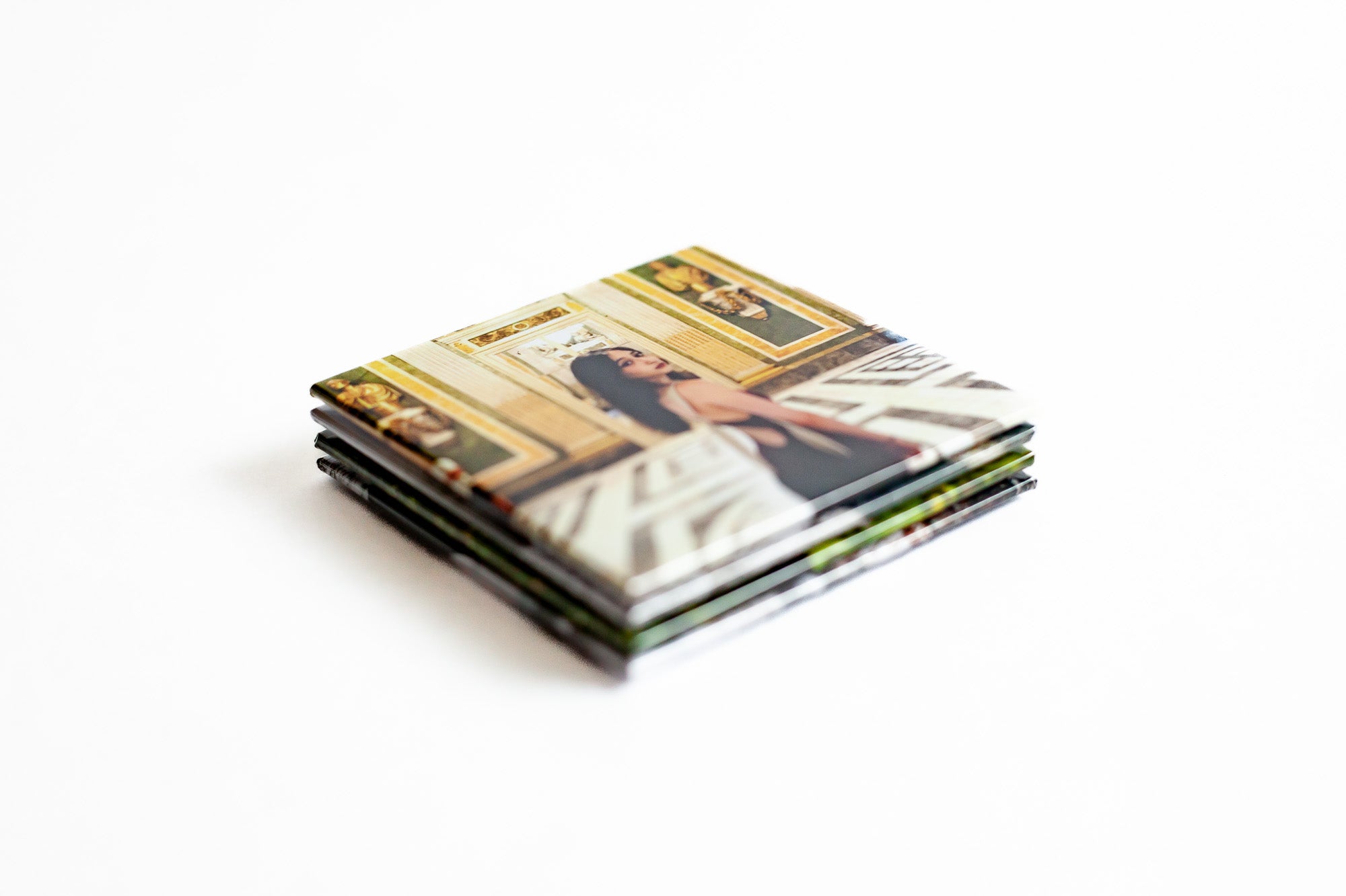 notjustmagnets. – 4 fotomagneten (The Quartet), detail productfoto op witte achtergrond